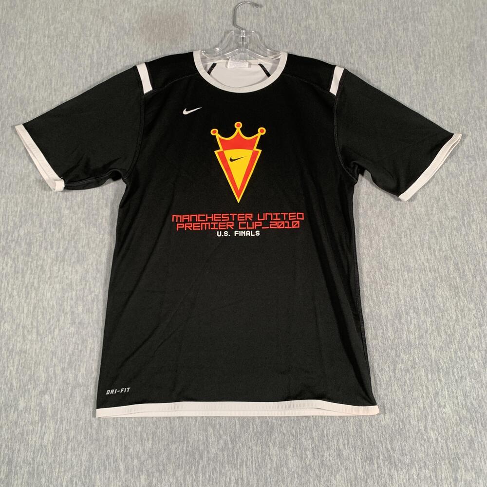 Manchester United Soccer Shirt Mens Small Black Nike Premier Cup 2010 Dri Fit